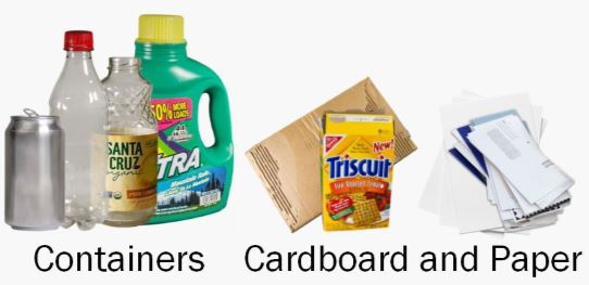 Recycle Containers, Cardboard, and Paper