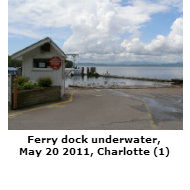 Charlotte ferry dock underwater, May 2011
