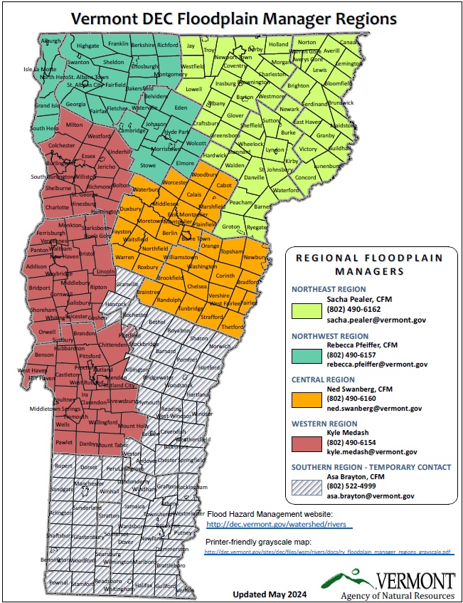 Map of DEC Floodplain Managers Regions