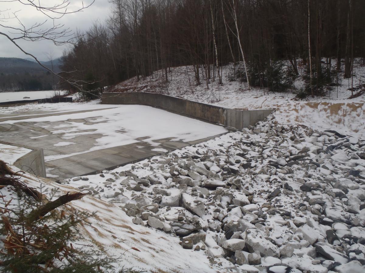 Kent Pond Spillway repair from damages caused by Tropical Storm Irene