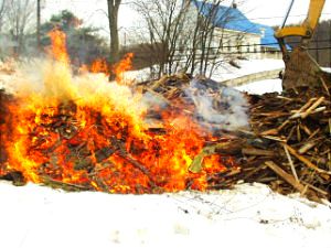 large open burn pile