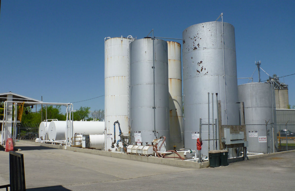 A bulk gasoline plant
