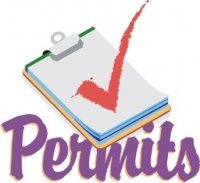 Icon of clipboard and checkmark with word Permits providing link to permit handout.