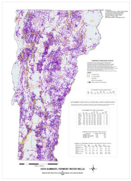 water wells data summary map