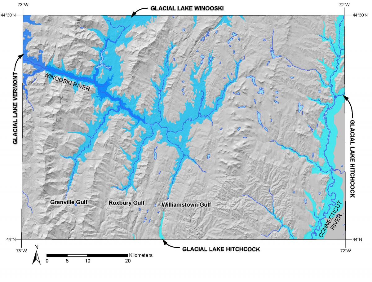 glacial lakes, central Vermont