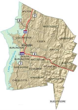 Chittenden county map