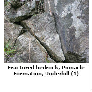 Fractured bedrock, Underhill
