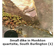 Small dike in quartzite, South Burlington