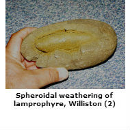 Weathered lamprophyre, Williston