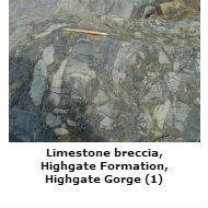Limestone breccia, Highgate Gorge