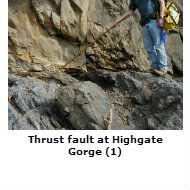 Thrust fault at Highgate Gorge