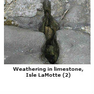Limestone weathering, Isle LaMotte
