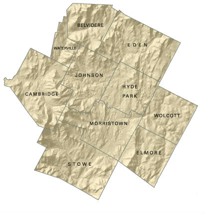 Map of Lamoille County