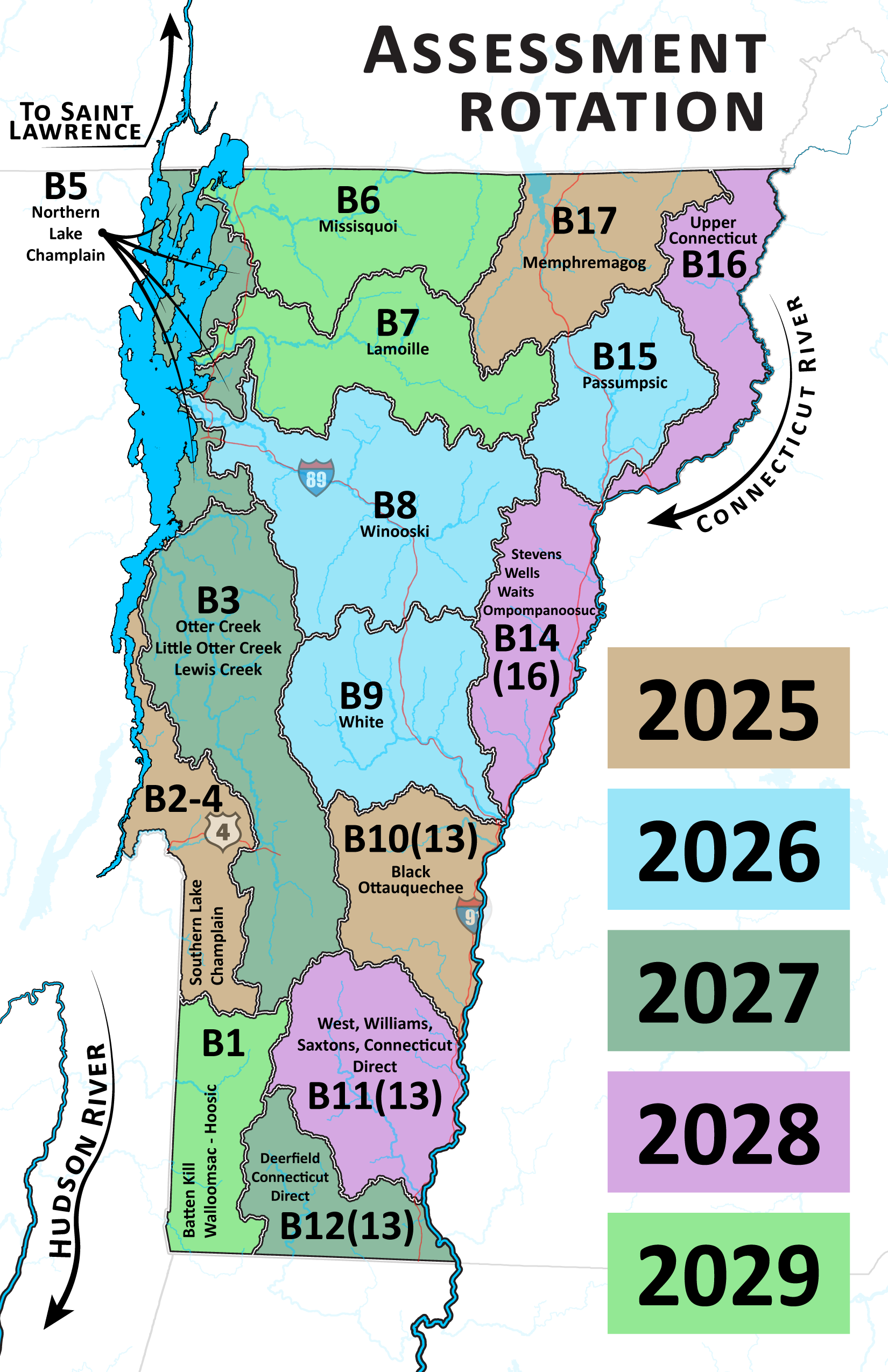 Map of Vermont's Tactical Planning Basins