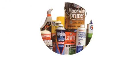 A variety of products that contain toxic or hazardous materials