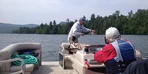 Lay Monitors out on Lake Champlain gathering water samples