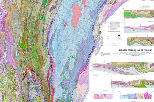Image of portion of 2011 Bedrock Map of Vermont