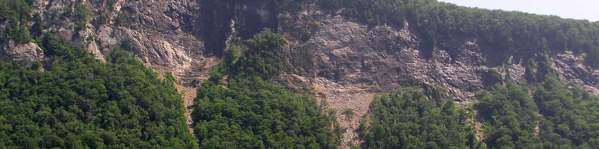 Landslide above Lake Willoughby