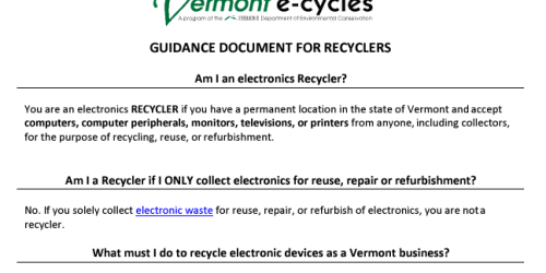 Image of the recycler guidance document