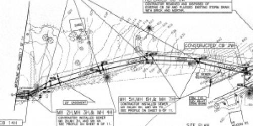 Final Design blueprint of a pipe alignment