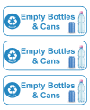 empty bottles and cans label