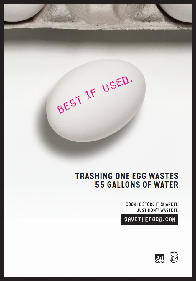 Trashing one egg wastes 55 gallons of water
