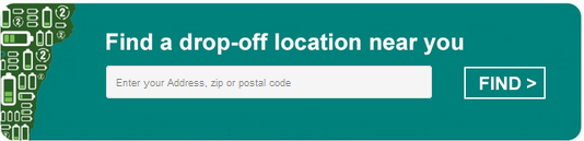 Find a Drop-off Location near you; click to enter your address or zip code