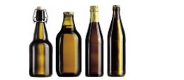 Photo of four glass bottles for beer or soda