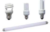 Four lightbulbs that will be banned for sale in Vermont: three screw-based compact fluorescent and one linear fluorescent lamp.