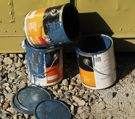 Photo of used paint cans
