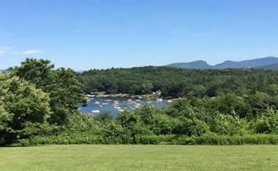 view from hillside overlooking Lake Bomoseen, Castleton, VT