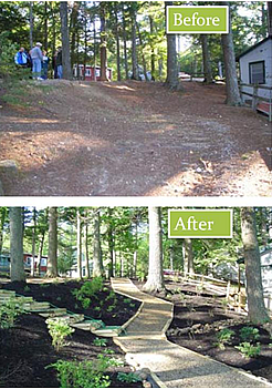 before and after appropriately designed foot path construction