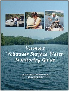 Guide cover - lake with insets of people performing monitoring activities