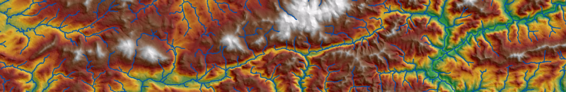 Hillshade image of watersheds
