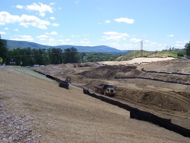 Earth moving and heavy equipment at construction of the Bennington Bypass