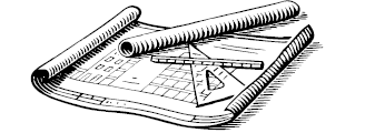 Drawing of map and drafting tools