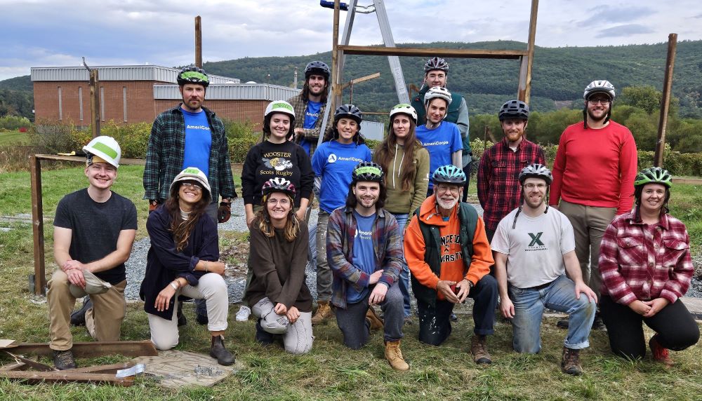 ECO AmeriCorps members during service project.