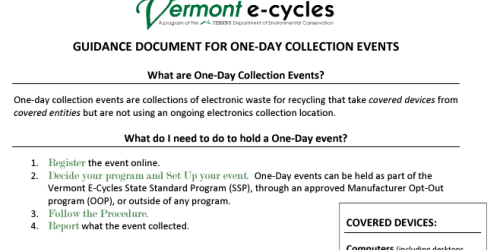 Image of the collection events guidance document