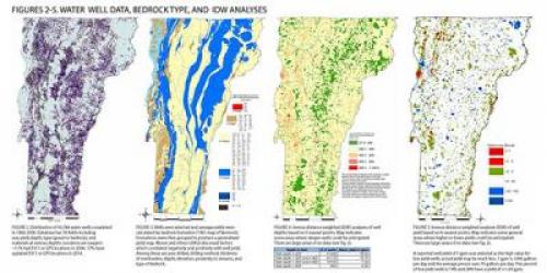 Image of four colorful maps showing statewide groundwater information