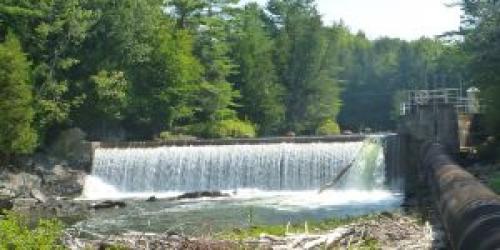 Pierce Mills Dam on the Passumpsic River in Caledonia County VT