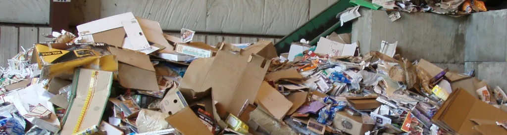 large pile of sorted fiber recyclables