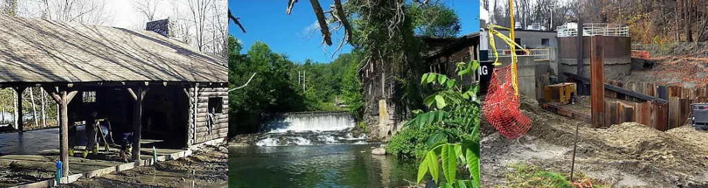 state park pavillion,dam on White River,Wastewater Facility construction